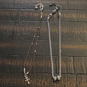 2 brighton necklaces - unity cross & thick rope